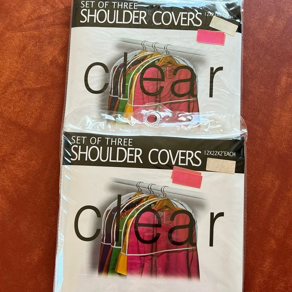 Clear Shoulder Garment Covers , 2 Packs - Set of Three